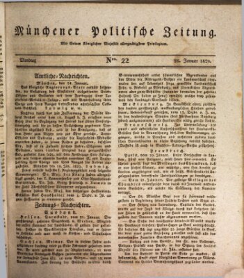 Münchener politische Zeitung (Süddeutsche Presse) Montag 26. Januar 1829