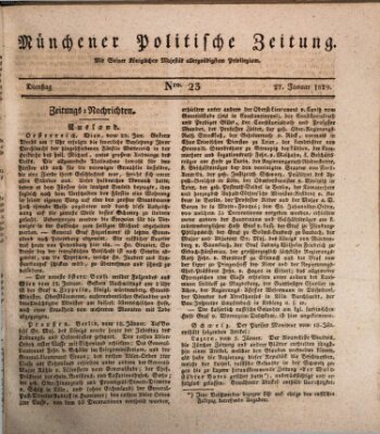 Münchener politische Zeitung (Süddeutsche Presse) Dienstag 27. Januar 1829