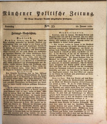 Münchener politische Zeitung (Süddeutsche Presse) Donnerstag 29. Januar 1829