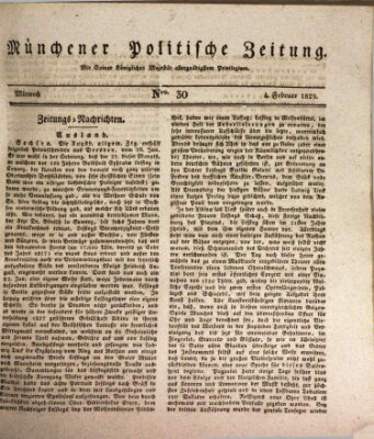 Münchener politische Zeitung (Süddeutsche Presse) Mittwoch 4. Februar 1829