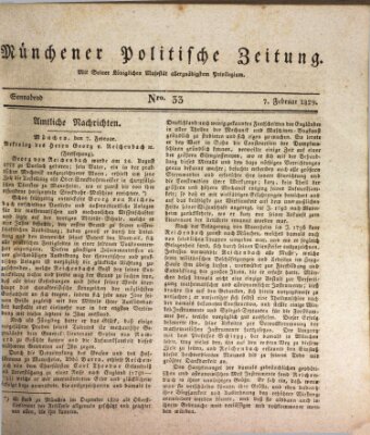 Münchener politische Zeitung (Süddeutsche Presse) Samstag 7. Februar 1829