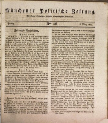 Münchener politische Zeitung (Süddeutsche Presse) Freitag 6. März 1829