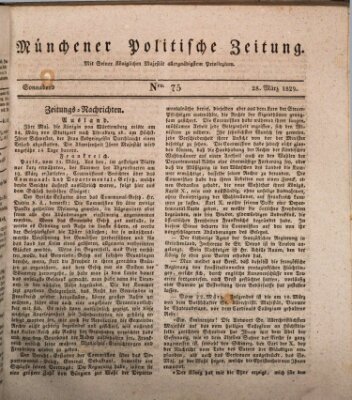 Münchener politische Zeitung (Süddeutsche Presse) Samstag 28. März 1829