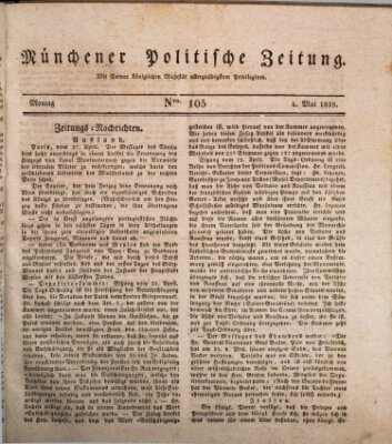 Münchener politische Zeitung (Süddeutsche Presse) Montag 4. Mai 1829