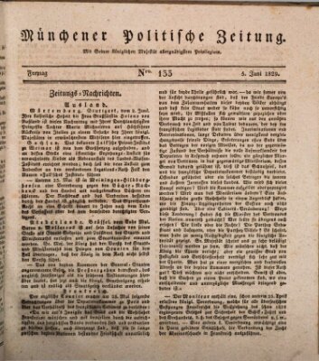 Münchener politische Zeitung (Süddeutsche Presse) Freitag 5. Juni 1829