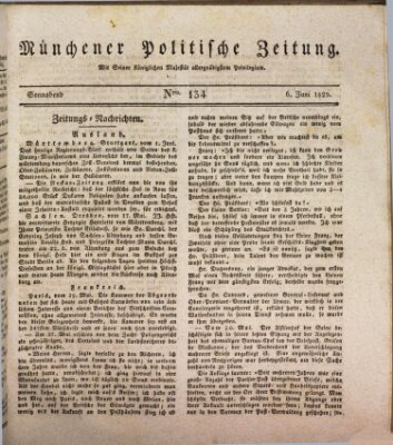 Münchener politische Zeitung (Süddeutsche Presse) Samstag 6. Juni 1829