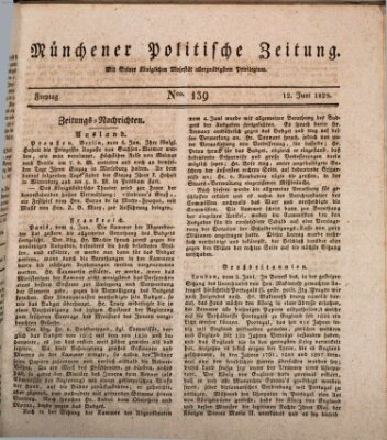 Münchener politische Zeitung (Süddeutsche Presse) Freitag 12. Juni 1829