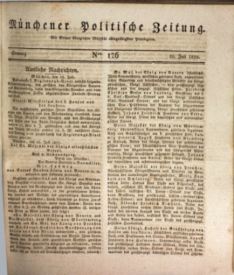 Münchener politische Zeitung (Süddeutsche Presse) Sonntag 26. Juli 1829