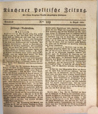 Münchener politische Zeitung (Süddeutsche Presse) Samstag 8. August 1829