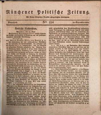 Münchener politische Zeitung (Süddeutsche Presse) Samstag 26. September 1829