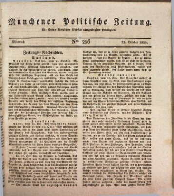 Münchener politische Zeitung (Süddeutsche Presse) Mittwoch 21. Oktober 1829