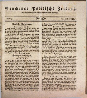 Münchener politische Zeitung (Süddeutsche Presse) Montag 26. Oktober 1829