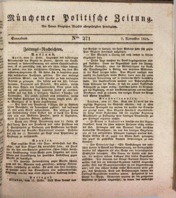 Münchener politische Zeitung (Süddeutsche Presse) Samstag 7. November 1829