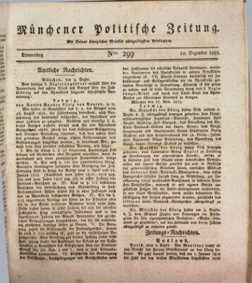 Münchener politische Zeitung (Süddeutsche Presse) Donnerstag 10. Dezember 1829