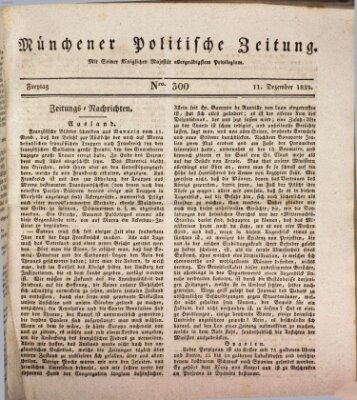 Münchener politische Zeitung (Süddeutsche Presse) Freitag 11. Dezember 1829