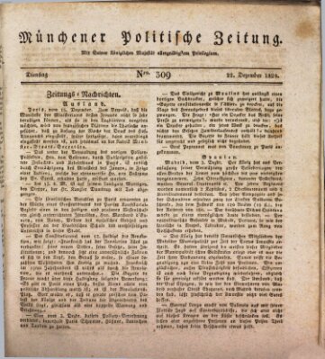 Münchener politische Zeitung (Süddeutsche Presse) Dienstag 22. Dezember 1829