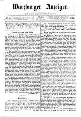 Würzburger Anzeiger (Neue Würzburger Zeitung) Montag 13. Januar 1862