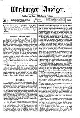 Würzburger Anzeiger (Neue Würzburger Zeitung) Dienstag 14. Januar 1862