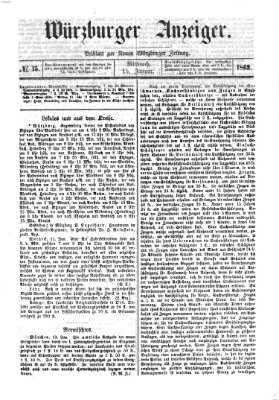 Würzburger Anzeiger (Neue Würzburger Zeitung) Mittwoch 15. Januar 1862