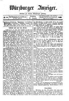 Würzburger Anzeiger (Neue Würzburger Zeitung) Samstag 18. Januar 1862