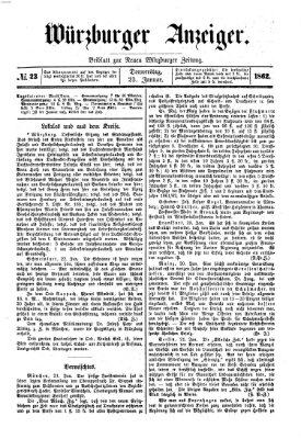 Würzburger Anzeiger (Neue Würzburger Zeitung) Donnerstag 23. Januar 1862