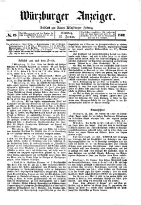 Würzburger Anzeiger (Neue Würzburger Zeitung) Samstag 25. Januar 1862