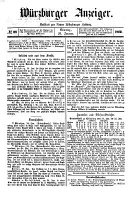 Würzburger Anzeiger (Neue Würzburger Zeitung) Sonntag 26. Januar 1862