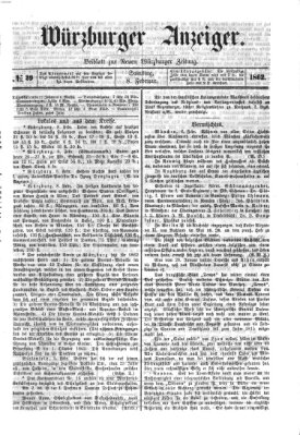 Würzburger Anzeiger (Neue Würzburger Zeitung) Samstag 8. Februar 1862