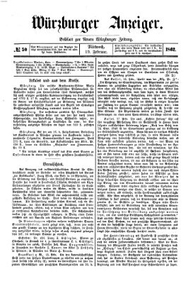 Würzburger Anzeiger (Neue Würzburger Zeitung) Mittwoch 19. Februar 1862