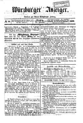 Würzburger Anzeiger (Neue Würzburger Zeitung) Sonntag 23. Februar 1862