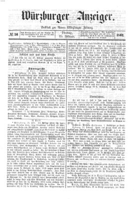 Würzburger Anzeiger (Neue Würzburger Zeitung) Dienstag 25. Februar 1862