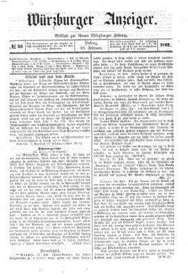 Würzburger Anzeiger (Neue Würzburger Zeitung) Freitag 28. Februar 1862