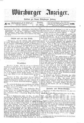 Würzburger Anzeiger (Neue Würzburger Zeitung) Dienstag 25. März 1862