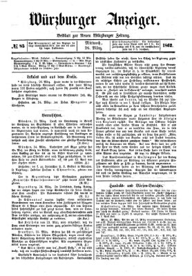 Würzburger Anzeiger (Neue Würzburger Zeitung) Mittwoch 26. März 1862