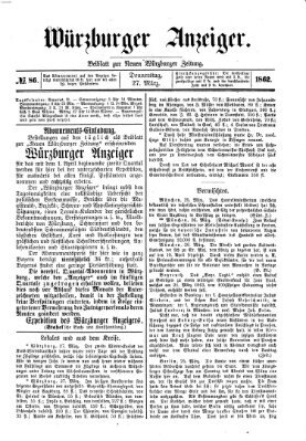 Würzburger Anzeiger (Neue Würzburger Zeitung) Donnerstag 27. März 1862