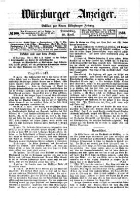 Würzburger Anzeiger (Neue Würzburger Zeitung) Donnerstag 10. April 1862