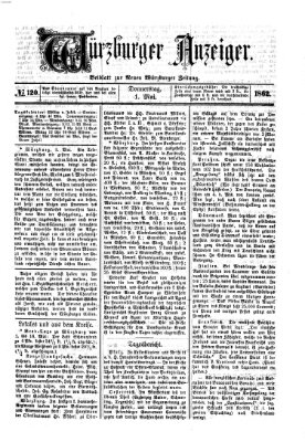 Würzburger Anzeiger (Neue Würzburger Zeitung) Donnerstag 1. Mai 1862