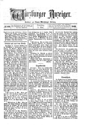 Würzburger Anzeiger (Neue Würzburger Zeitung) Samstag 3. Mai 1862