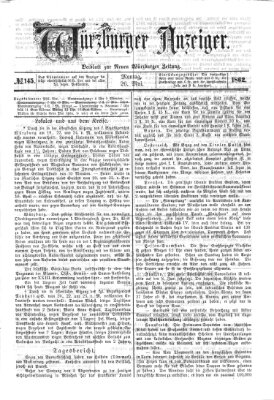 Würzburger Anzeiger (Neue Würzburger Zeitung) Montag 26. Mai 1862