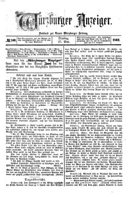 Würzburger Anzeiger (Neue Würzburger Zeitung) Dienstag 27. Mai 1862