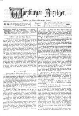 Würzburger Anzeiger (Neue Würzburger Zeitung) Montag 2. Juni 1862