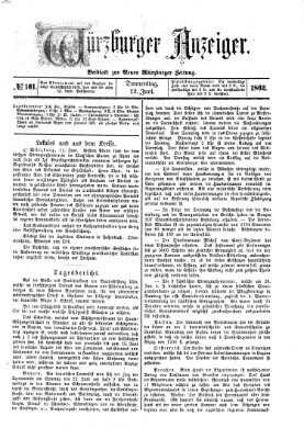 Würzburger Anzeiger (Neue Würzburger Zeitung) Donnerstag 12. Juni 1862