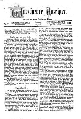 Würzburger Anzeiger (Neue Würzburger Zeitung) Sonntag 15. Juni 1862