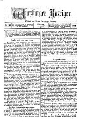 Würzburger Anzeiger (Neue Würzburger Zeitung) Mittwoch 18. Juni 1862