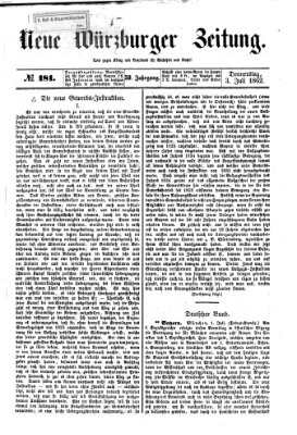 Neue Würzburger Zeitung Donnerstag 3. Juli 1862