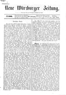 Neue Würzburger Zeitung Freitag 18. Juli 1862