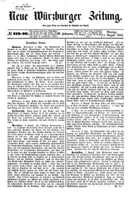 Neue Würzburger Zeitung Montag 11. August 1862