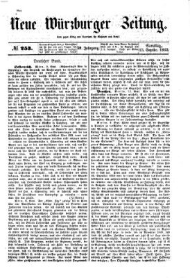 Neue Würzburger Zeitung Samstag 13. September 1862