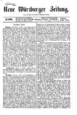 Neue Würzburger Zeitung Dienstag 7. Oktober 1862