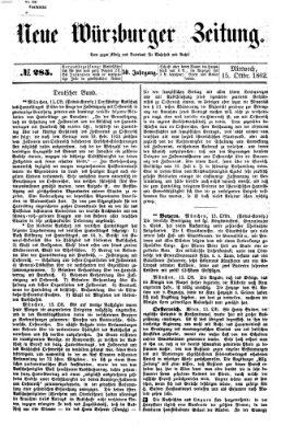 Neue Würzburger Zeitung Mittwoch 15. Oktober 1862